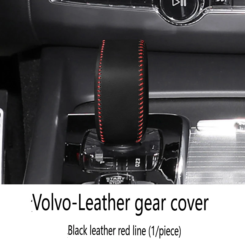 

For Volvo 2022 2023 XC60 S60 S90 XC40 XC90 V60 V90 Leather Car Gear Head Shift Knob Cover Protector Shell Car Gear Cover