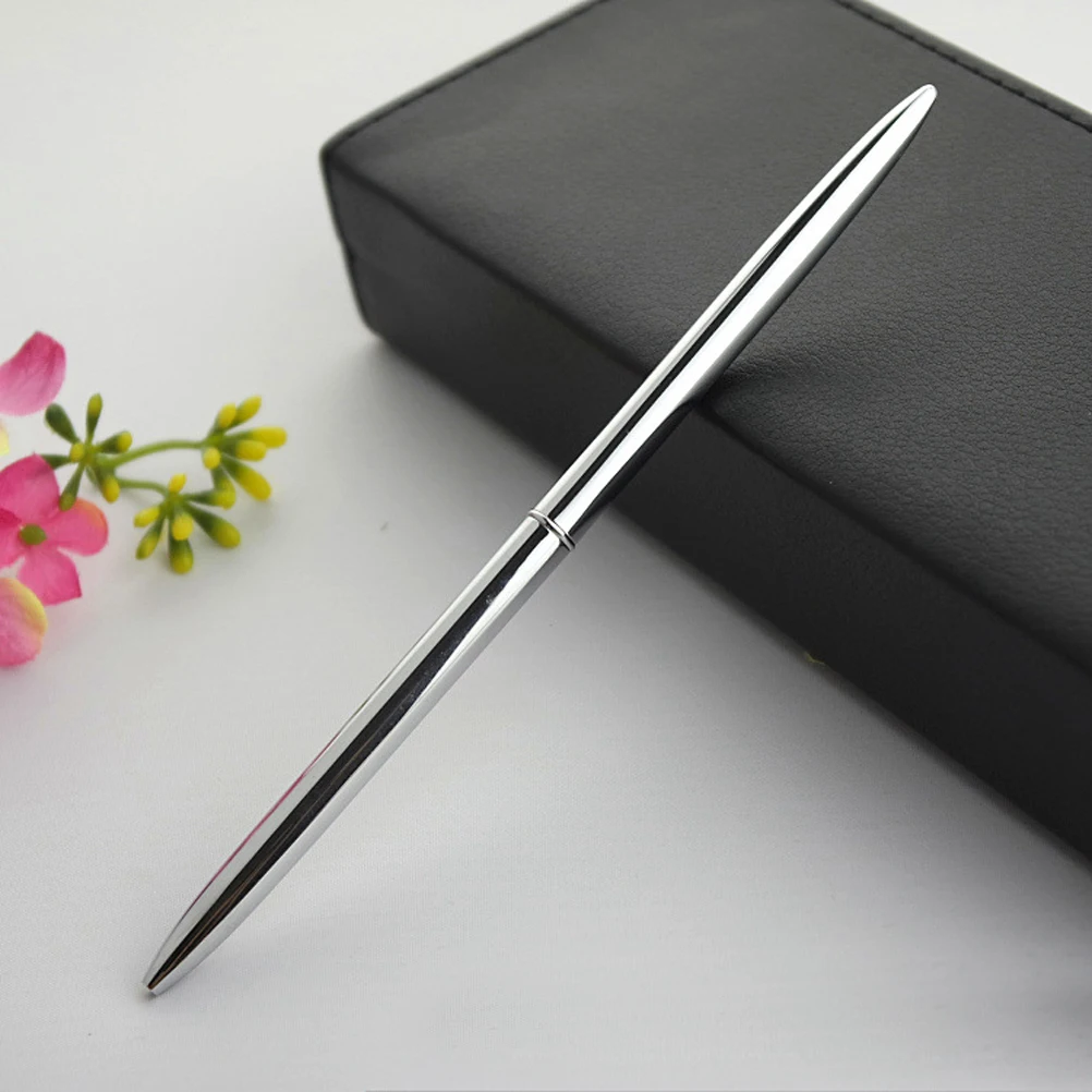 

6 PCS Metal Ballpoint Pen Color Shape Ink Black Silver Pens School Supplies Round