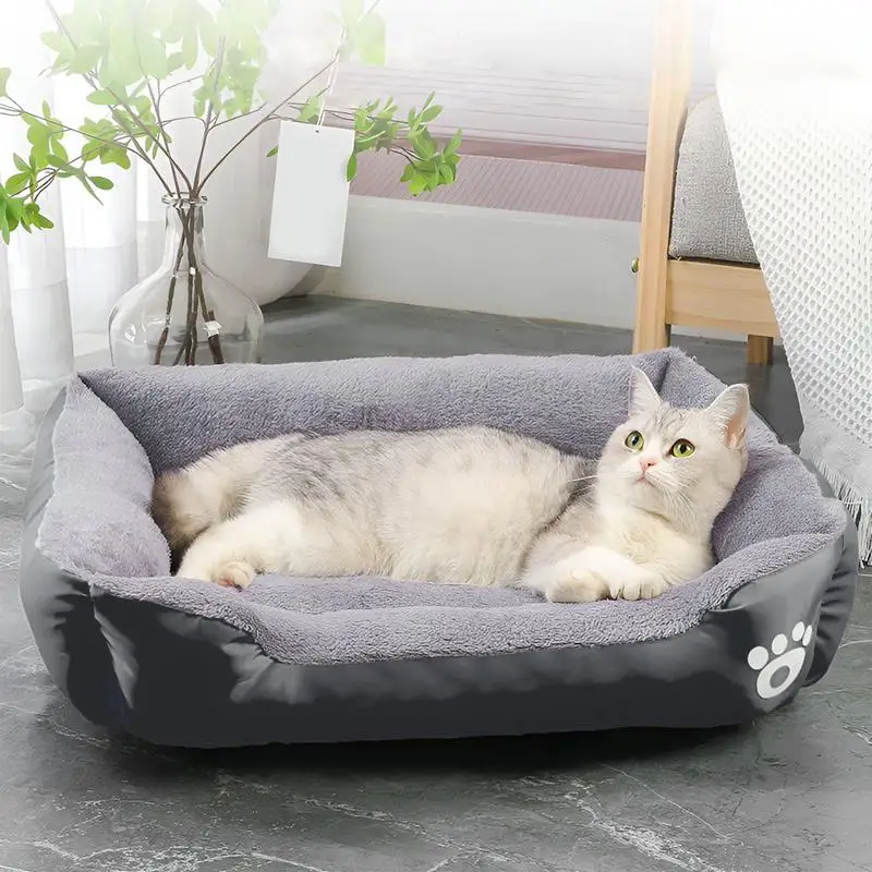 Dog Bed Cat Dog Sofa Bed Pet House Nest Cave Rectangle Soft Cat Dog Sofa Bed With Cooling Mat Blanket And Toy Bone For Pet Cats