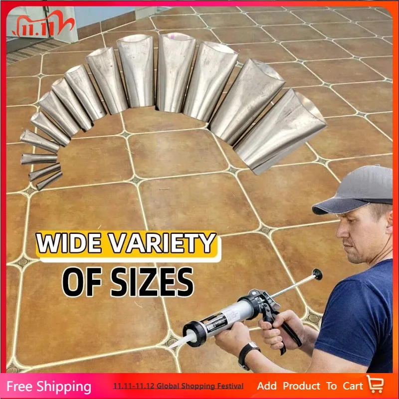 

14 PCS Caulking Finisher Silicone Sealant Nozzle Glue Remover Scraper Caulking Nozzle Waterproof Glan Bathroom Window Sink Joint