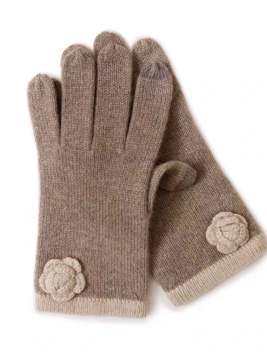 pure-camere-knitted-gloves-women's-winter-warm-hand-woven-rose-flower-split-finger-woolen-gloves-high-end-gift