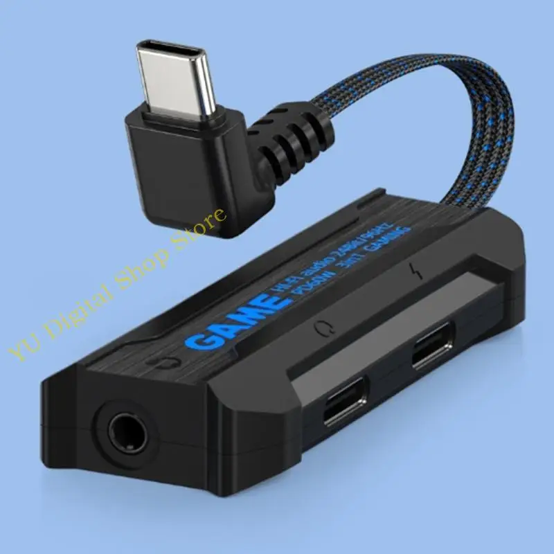 

96BA с тремя в одном USB C до 3,5 мм адаптер конвертер кабель 60 Вт PD Fast Зарядка