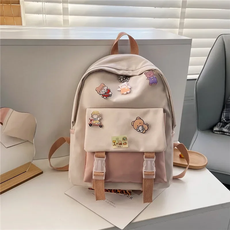 

2023 Schoolbag Female Korean Harajuku Ulzzang High School and College Student Backpack Ins Style Mori Japanese Style Junior Scho