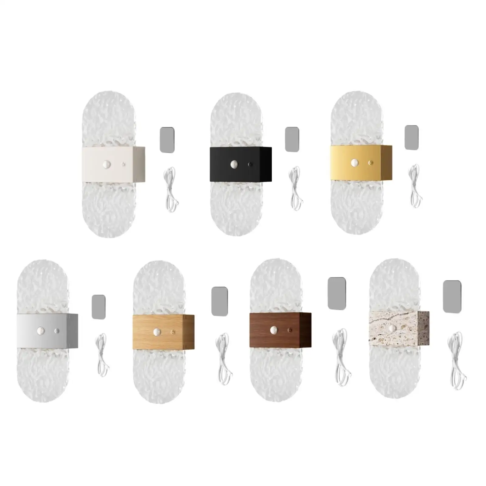 Decorative LED Wall Sconce Rechargeable Acrylic Lamp Soft Light for Bedside Reading Living Room Corridor