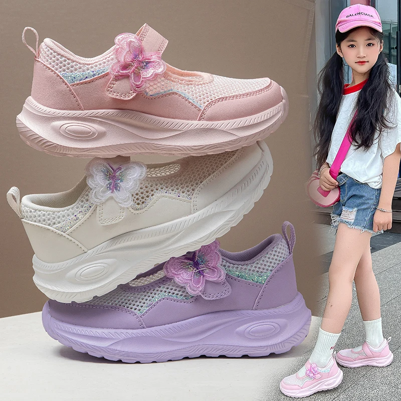 

Kids Shoes Knit Girls Slip on Sneaker 2026 New Lightweight Breathable Comfortable Mary Jane Shoes 4-10 Years