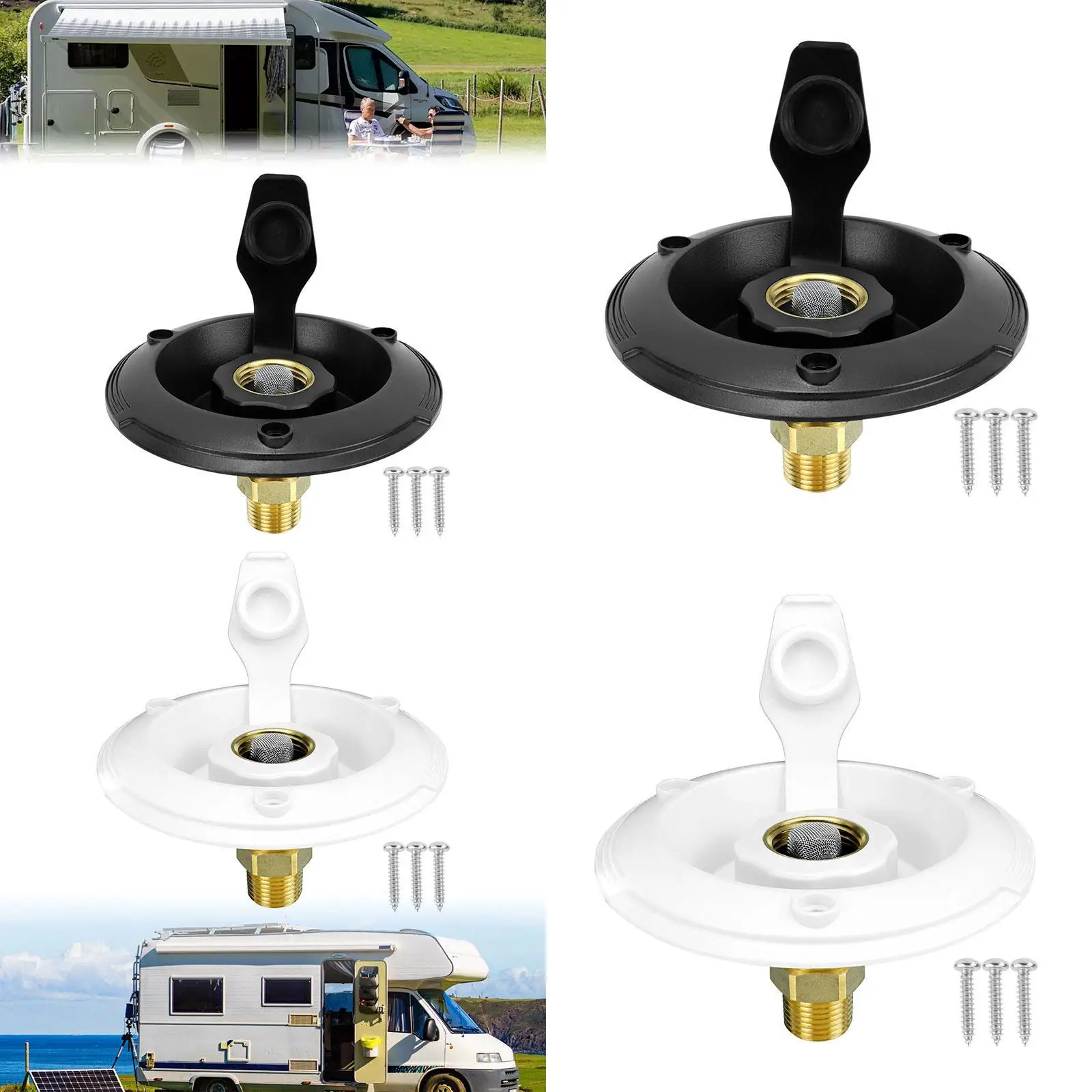 

Городской впускной отверстие для воды на колесах с обратным клапаном Герметичный переходник для впускного шланга Подъем для городской воды для прицепа для наполнения пресной воды на автофургоне