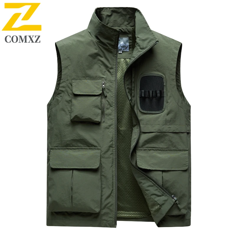2025 New Male Mesh Fishing Vests Lightweight Joggers Sports Sleeveless Jackets Men's for Travel Climbing Hiking Waistcoat 6XL