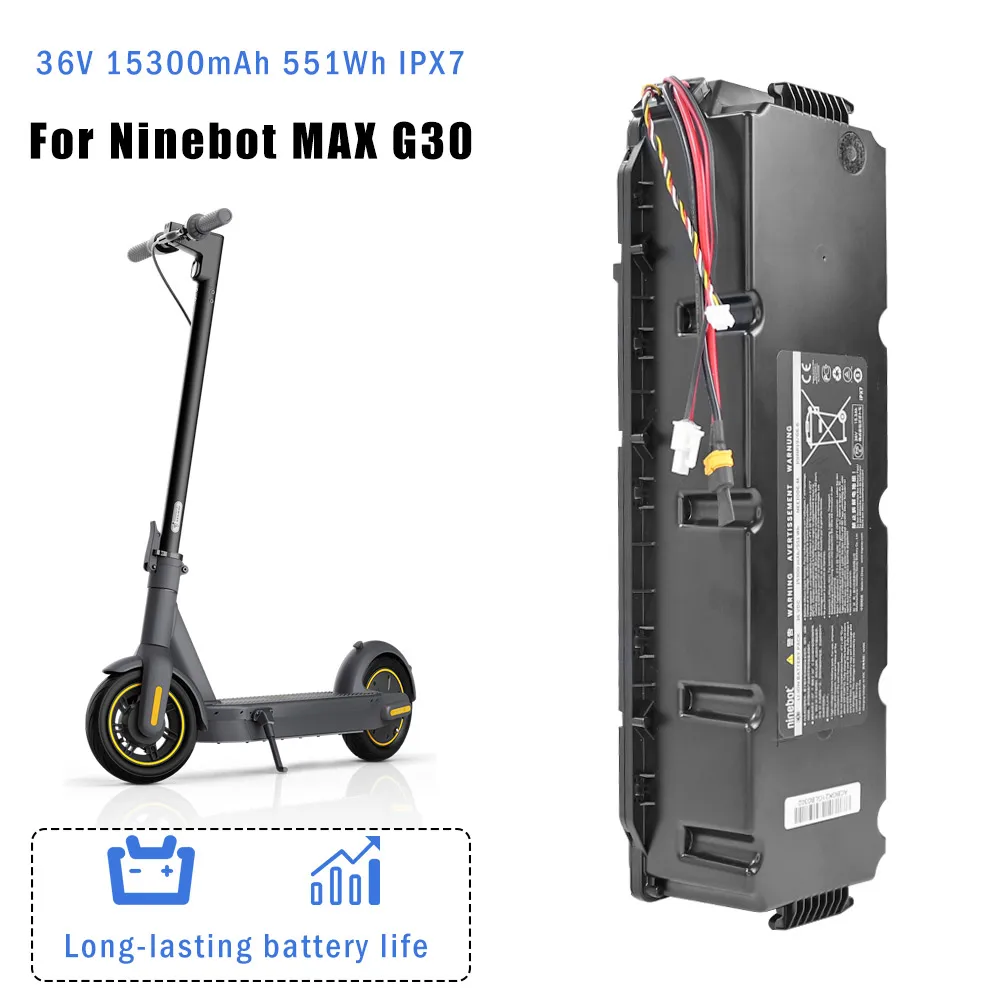 Original Electric Scooter Ninebot LI-ION BATTERY PACK for Ninebot MAX G30 Segway Scooter 36V 15300mAh 551Wh IPX7 Power Supply