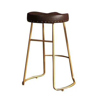 Bar Chair Nordic Golden bar Front Desk Mobile Phone Shop Cafe Household Iron High Stool