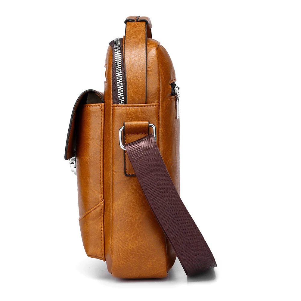 حقيبة كروس رجالية مقاومة للماء للسفر والتنقل في الأعمال التجارية - حقيبة ذات سعة كبيرة مضادة للسرقة من جلد البولي يوريثان