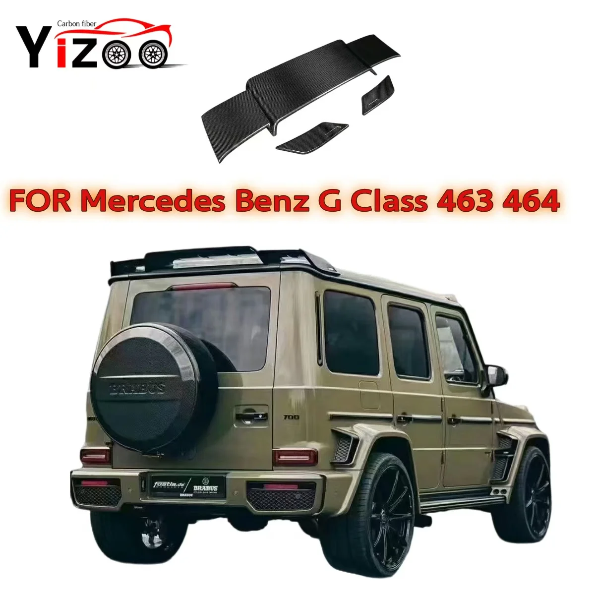 Carbon Fiber Spoiler For Benz G Class W463 Rear Roof Top Lip Tail Wing Refits Spilers 2011+ BS Style Car Rear Diffuser Lip