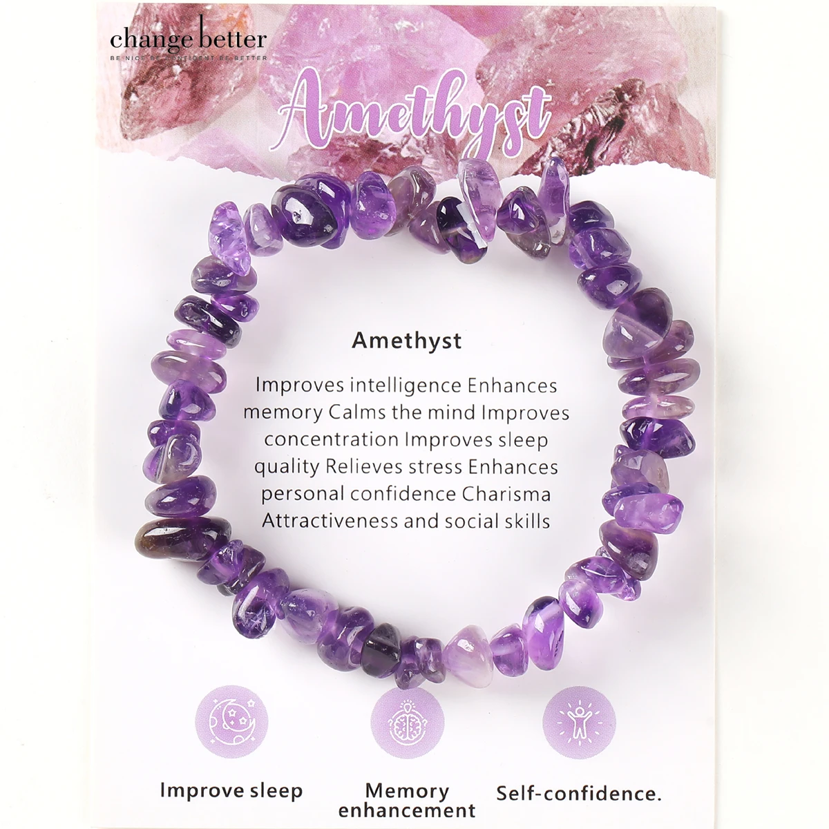 Natural Amethyst Chip Stone Bracelets With Cord Irregular Gravel Quartz Lapis Lazuli Stretch Bangles Spritual Yoga Healing Gift