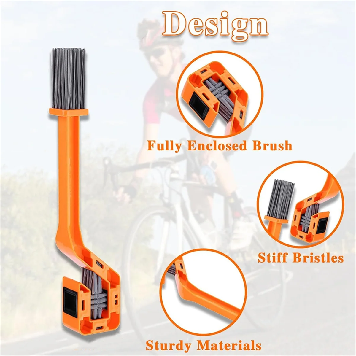 AAA04R 2 Pcs Chain Brush, Fully Enclosed Chain Cleaning Brushes for Outdoor Dirt Motorcycle, Motorcycle Chain Cleaner