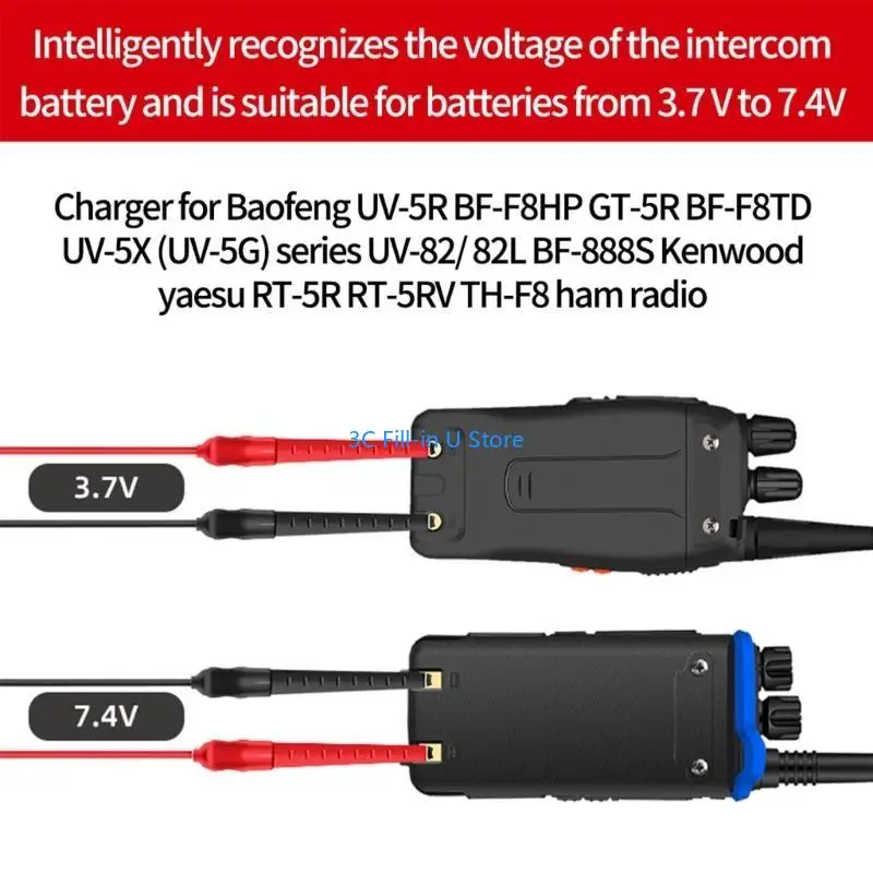 UV-5R BF-888S에 대한 G8TA 충전기 케이블 지표 라이트와 함께 TYT-RETEVIS 충전 클램프
