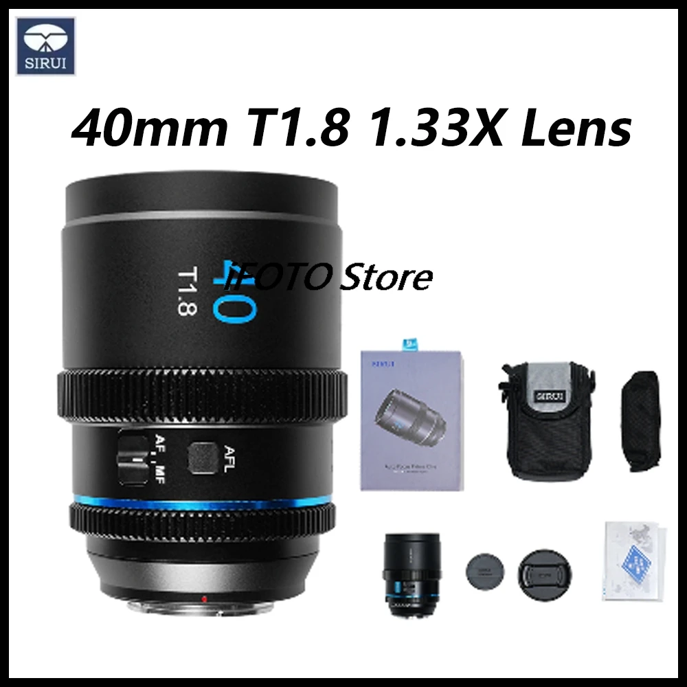 NEW SIRUI 40mm T1.8 1.33x S35 AF Anamorphic Lens for Sony E / Nikon Z / Fuji X / Macro4/3 Mount Camera Cine Lens