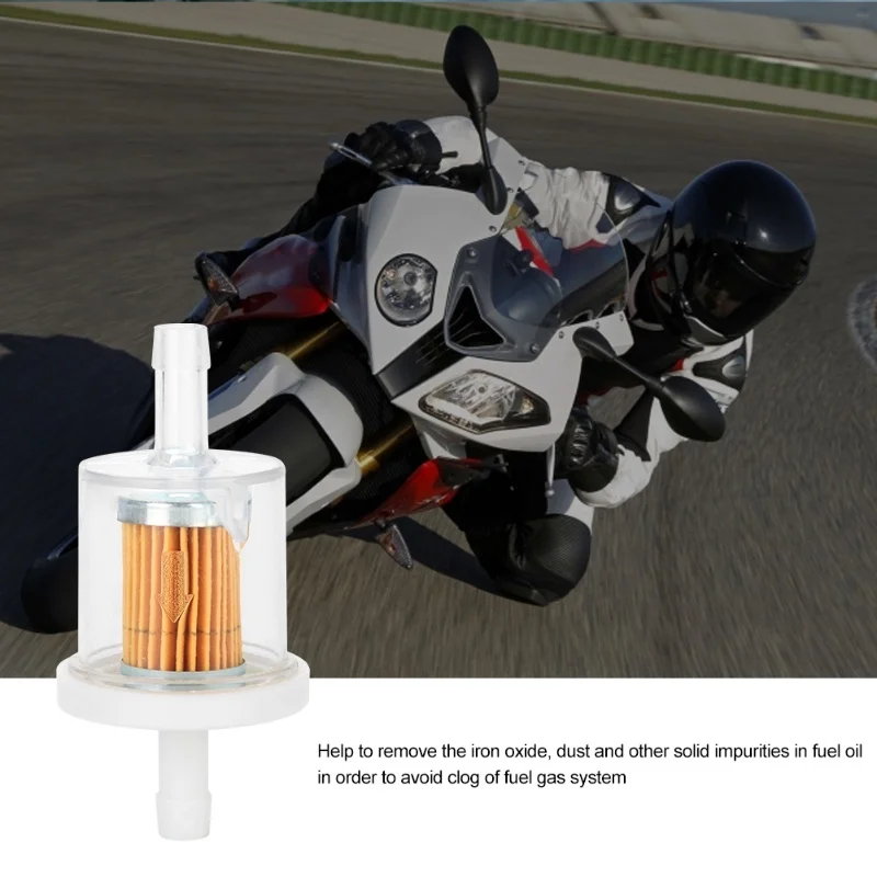 10pcs 1/4inch Plastic Inline Mini Small Engine Fuel Gas Filters For Lawnmower Motorcycle