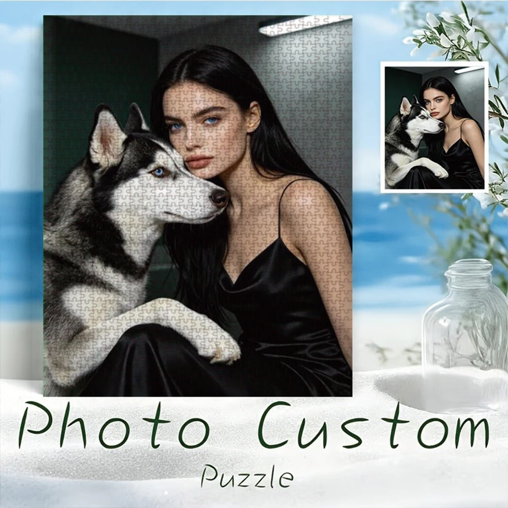 35/300/500/1074pcs Personalized Custom Photo Puzzle Pet Photos Colorful Photo Puzzle Decorative Memory