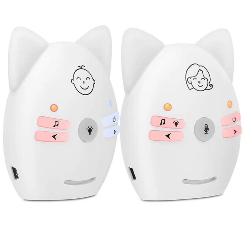 Wireless V30 Portable Babysitter 2.4Ghz Audio Baby Monitor Digital Voice Broadcast Double Talk Night Light EU Plug