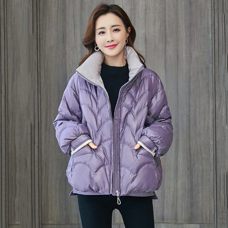 90 White duck down short down jacket women\'s popular winter new loose bread jacket small coat down jacket