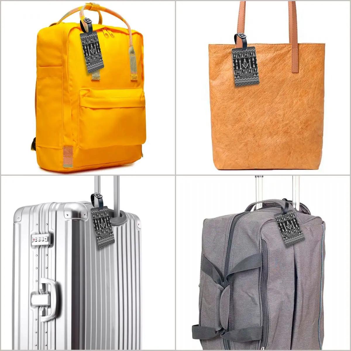 Étiquettes à bagages maçonniques personnalisées pour valises, motif franc-maçon, mode, étiquettes à bagages, couverture de confidentialité, nom, carte d'identité