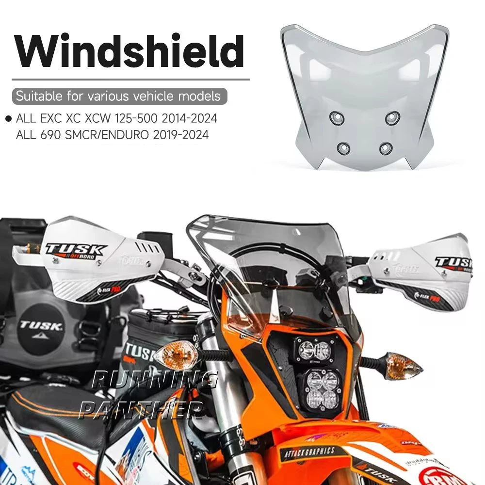 Motorcycle Windshield Windscreen Wind Deflector For All 690 SMC R ENDURO / EXC XC XCW 125-500 Motorcycle Accessories