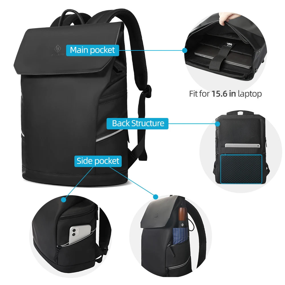 Heroic Knight Casual Sports Backpack Men with USB Waterproof 15.6\