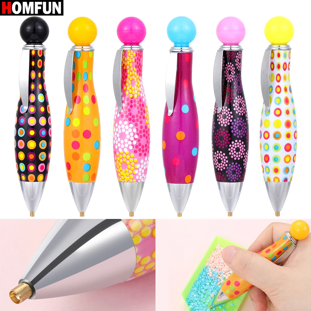 HOMFUN DIY Resin Diamond Painting Pen Tools Bowling Style Pens Gem Picker Diamond Embroidery Accessories Mosaic Point Drill Art