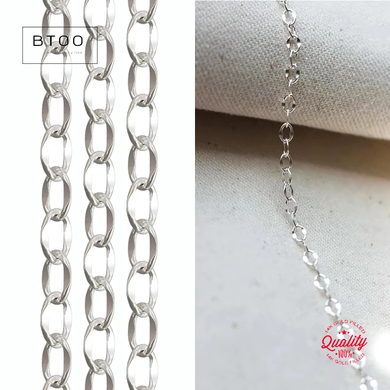 2mm Dapped Cable Chain 925 Sterling Silver One Meter Spool Shain Bulk Wholesale Chain Unfinished Chain