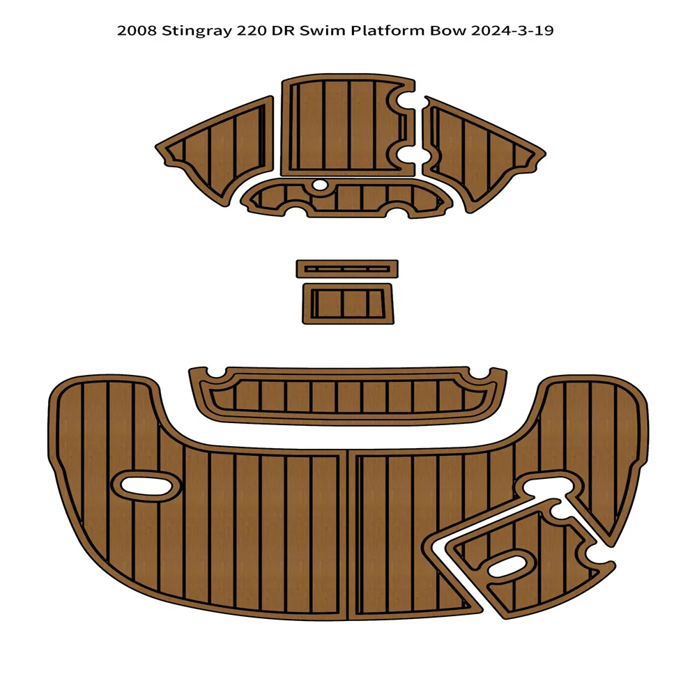 2008 Stingray 220 DR Swim Platform Bow Pad Boat EVA Foam Teak Deck Flooring Mat SeaDek MarineMat Gatorstep Style Self Adhesive