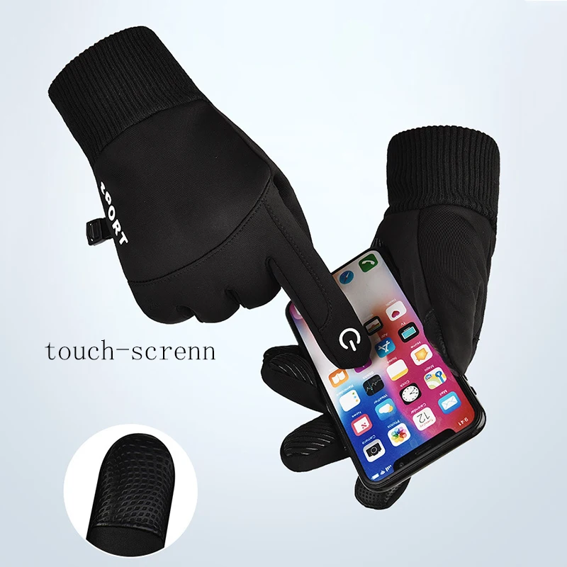 قفازات ركوب الدراجات النارية الشتوية، إصبع مغلق بالكامل، أنيق مضاد للسقوط، حماية رياضية خارجية، قفاز ركوب الدراجات