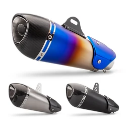 51mm Universal Alpha Motorcycle Exhaust Carbon Fiber Muffler with DB Killer Escape Line For Z650 MT07 NINJA650 CBR650R ADV350 R3