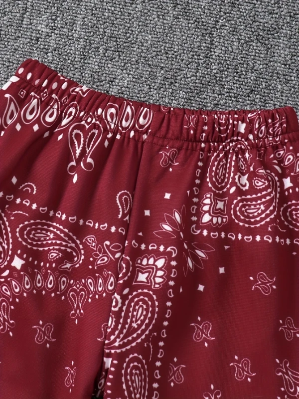 Kids' Burgundy Paisley Hooded Fleece 2-Piece Set