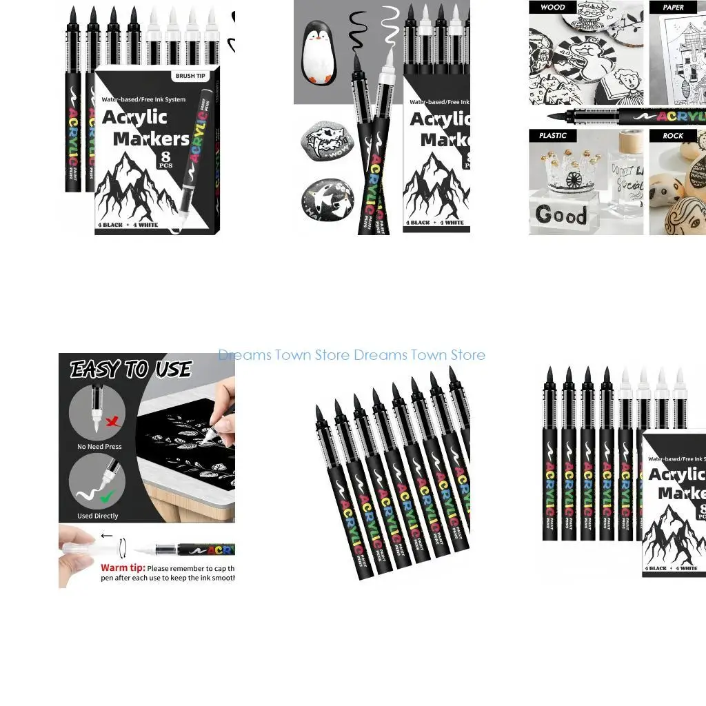 

HX6A Soft Brush Pens Soft Tip Watercolor Markers Art Pens Art Paint Supplies Set