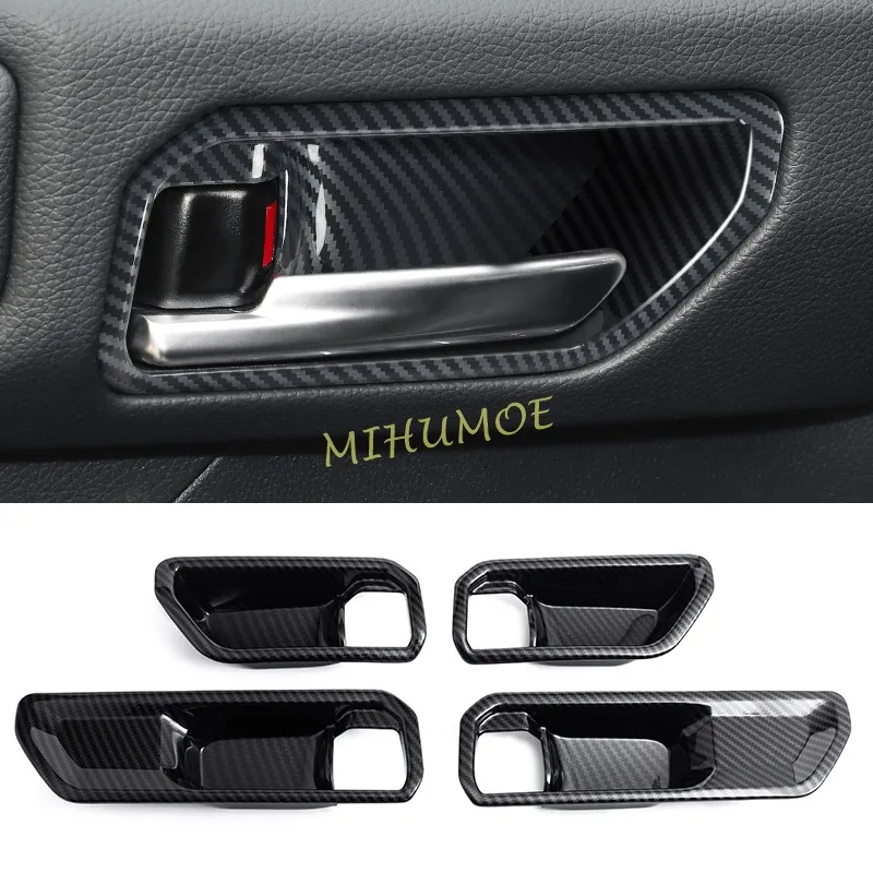 

For 2024-2025 Land Cruiser LC250 Prado Black ABS Interior Door Handle Surrounds Car Accessories Carbon Fiber