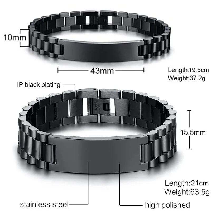 Vnox Personalized Love Gift Bracelets for Couples,Custom Steel Women Men Matching Bracelet,Engrave Name Promise Gifts to Her/Him view 5