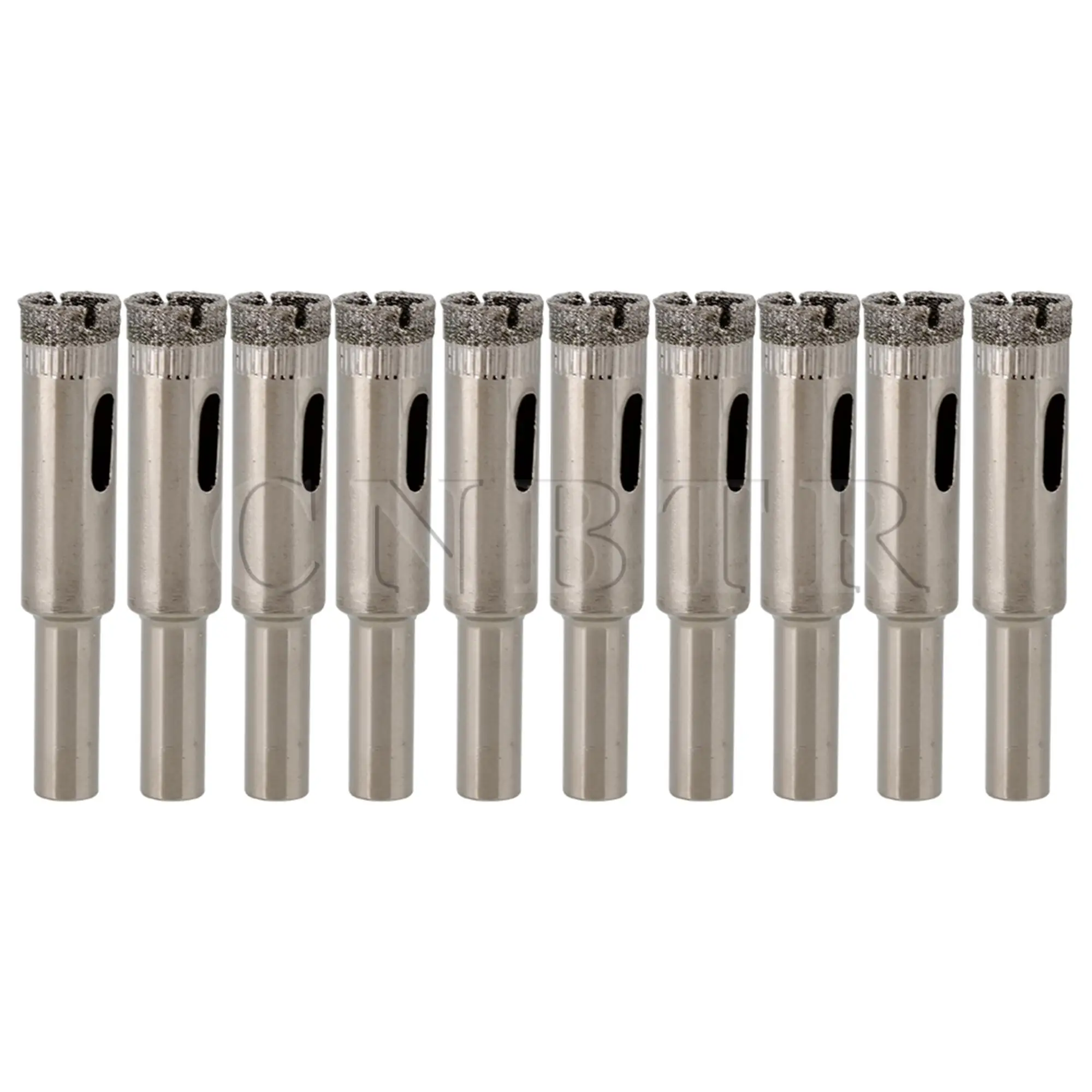 CNBTR 10pcs 10mm/8mm/6mm Diamond Hole Bit Tile Ceramic Glass Porcelain Marble Drill