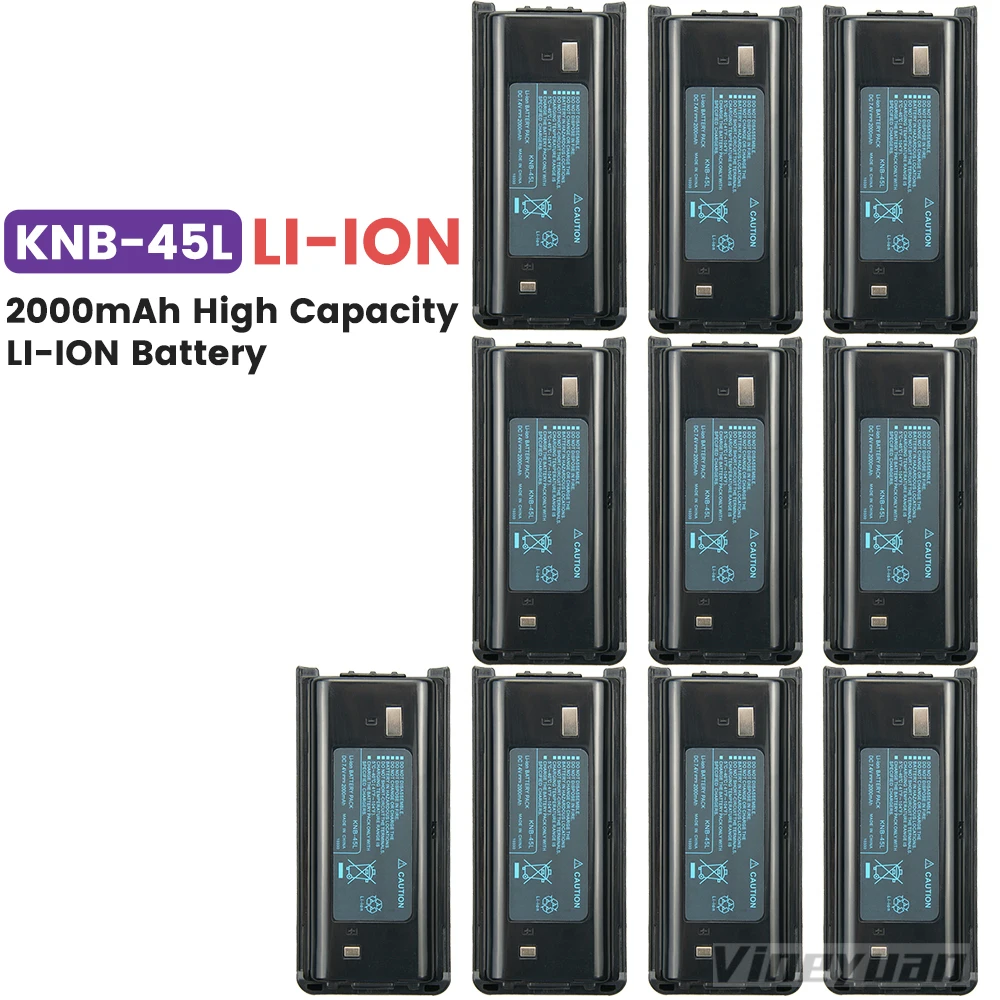 

10PCS 7.4V 2000mAh KNB-45L Replacement Li-ion Battery for Kenwood TK-2200 TK-2207 TK-3207 TK-2312 TK-3207 NX-340 Radios