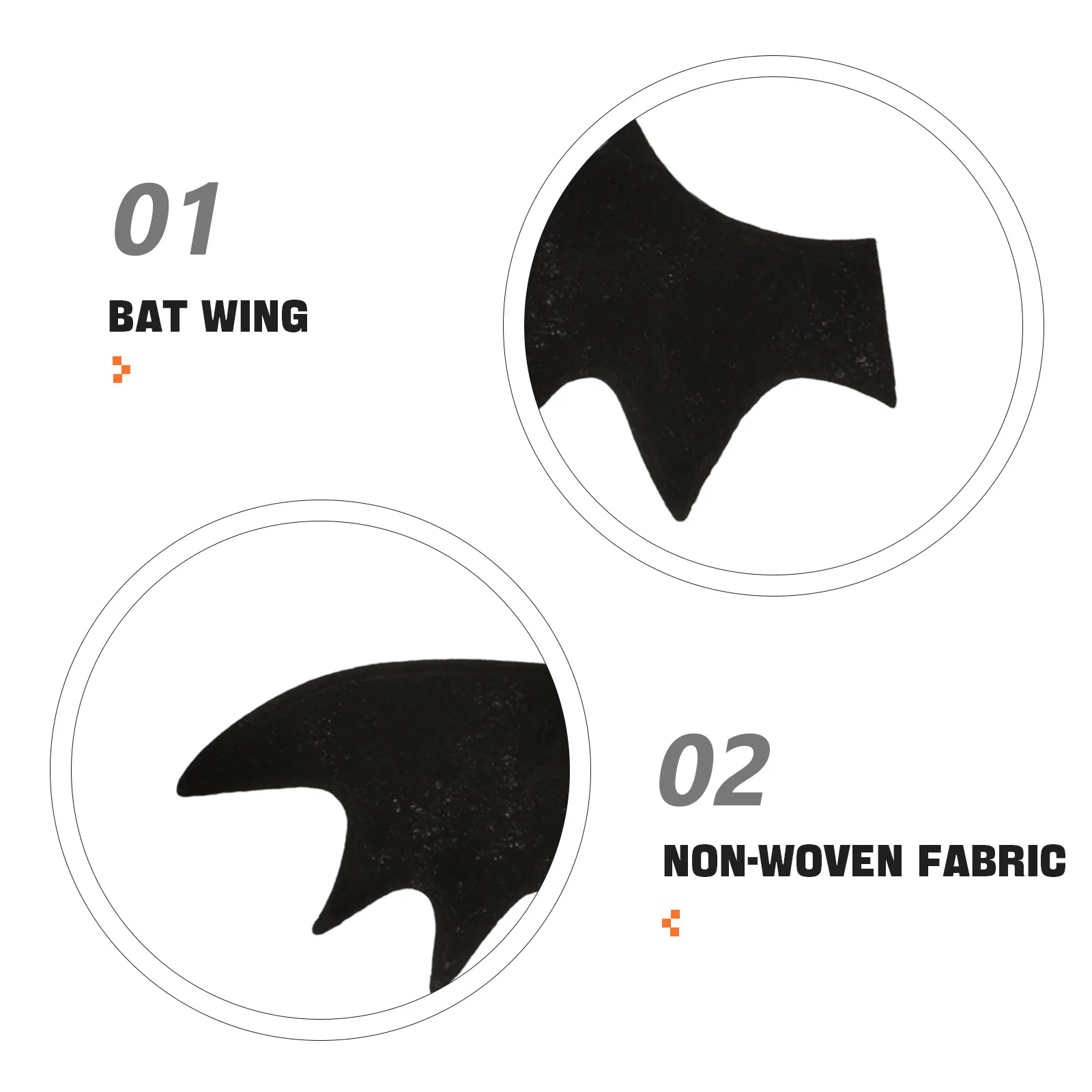 Embellissements d'ailes de chauve-souris pour bricolage, 50 pièces, ailes d'halloween en tissu Non tissé pour pinces à cheveux, vêtements, chaussures, décoration