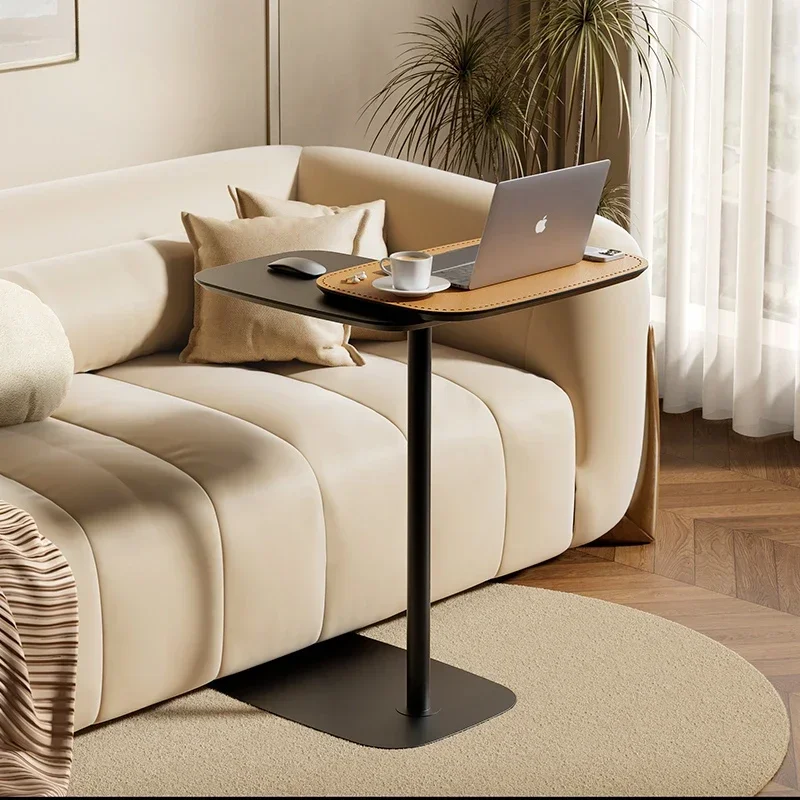 

Modern and minimalistic rotating coffee table with storage shelf for living room sofa side and bedroom bedside