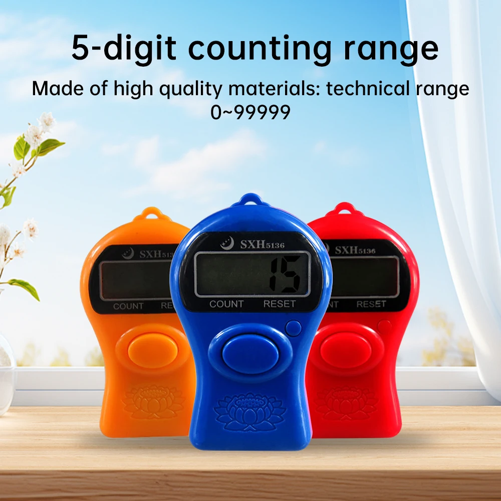 Portable Mini 5 Digits Counter Stitch Marker Row Finger Precision LCD Electronic Digital Count Meter Knitting Sewing Tools