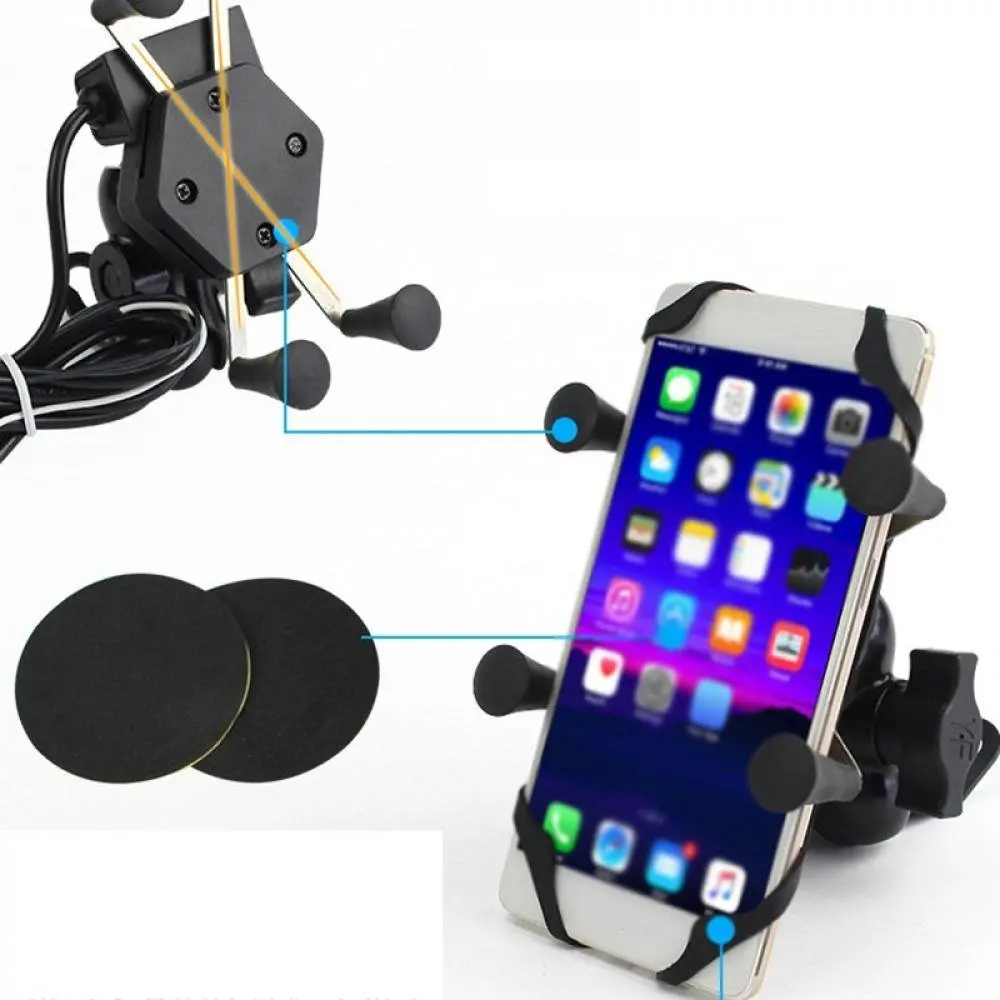 Support de téléphone portable universel pour moto, support de montage pour smartphone, étanche avec chargeur USB, rotation à 360 °