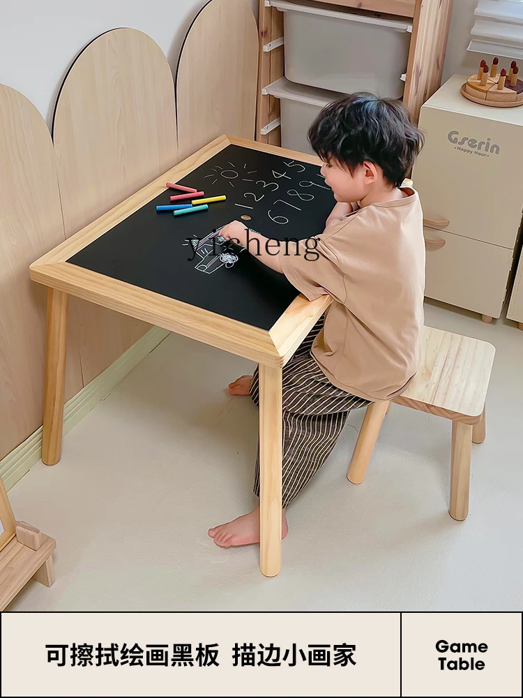 Tqh Massivholz Kinder multifunktion alen Baustein Tisch Malerei Schreibtisch Baby spielen Wasser Sand sensorischen Spiel Erdnuss Tisch