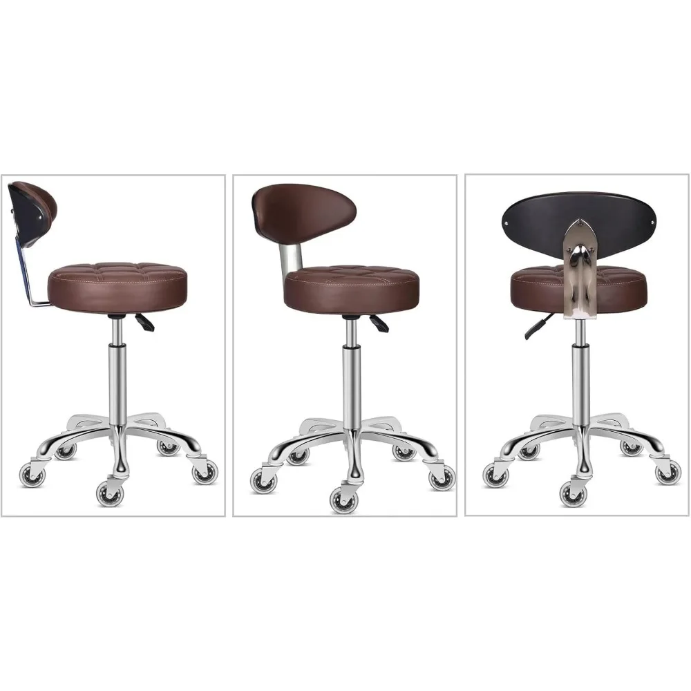 Altura ajustável Swivel Stool, Heavy Duty rolamento hidráulico, cadeira de metal para cozinha, salão de beleza, bar, escritório, massagem