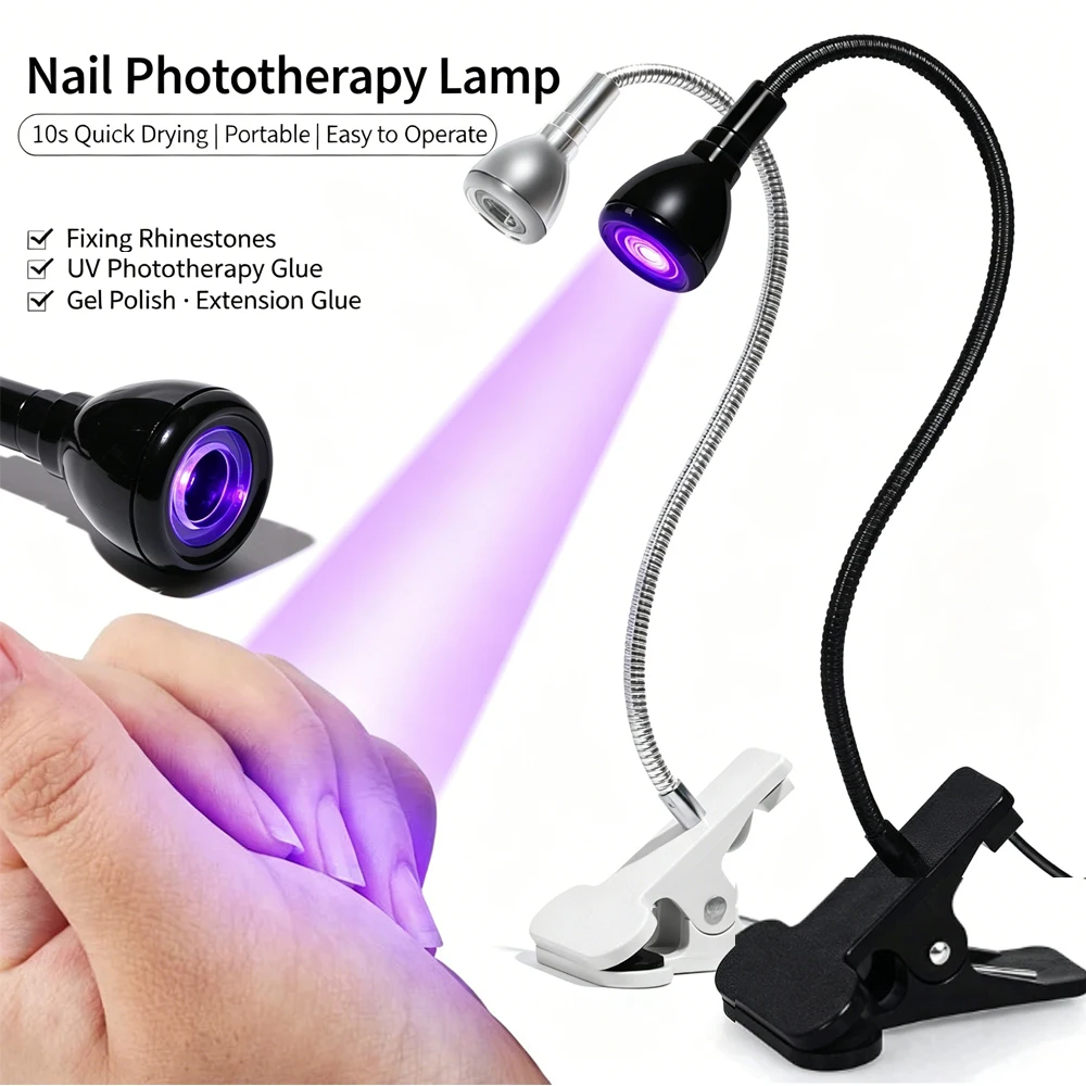 Nail Dryer Light UV Nail lamp LED for Gel Nails Mini Nail Polish Light with Gooseneck Portable Clamp Light Lamp for Nail Salon