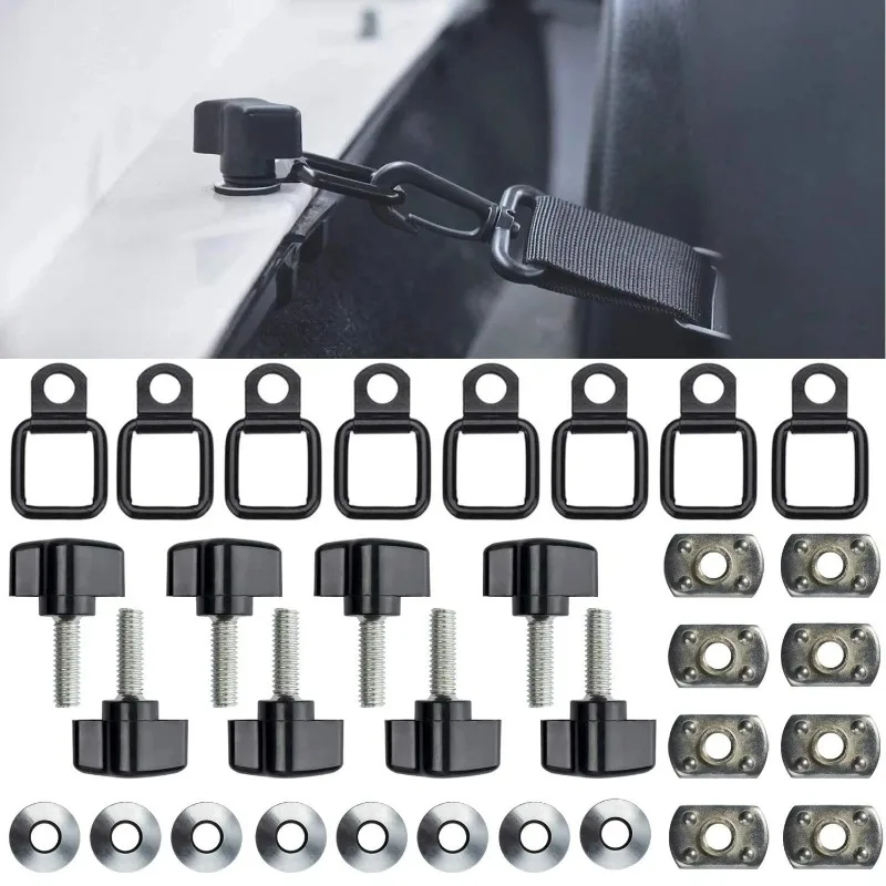 

8pcs/Set Reliable Hardtop Quick Removal Thumb Screw D-Rings Kit for Wrangler CJ YJ TJ JK JKU Speed Boat Accessories