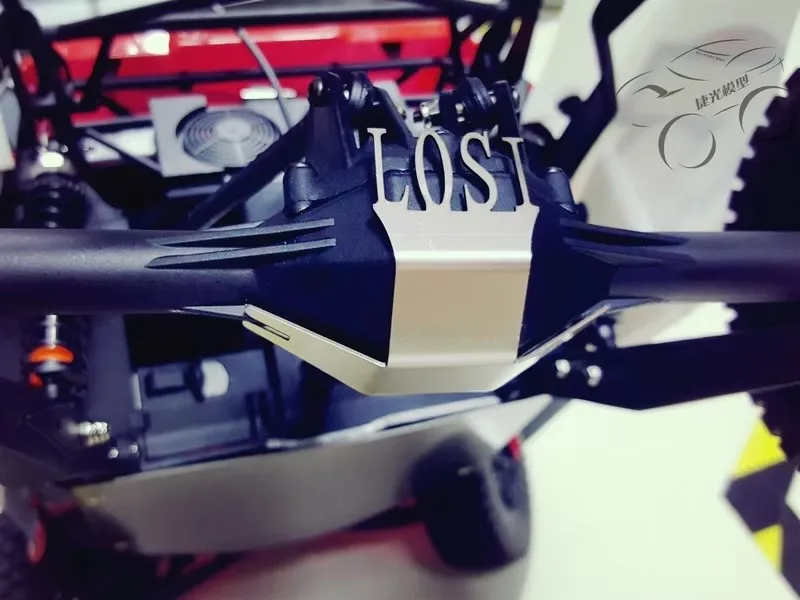 Zeer sterke roestvrijstalen achterste aandrijfasbehuizing beschermplaat voor 1/10 LOSI BAJA ROCK REY