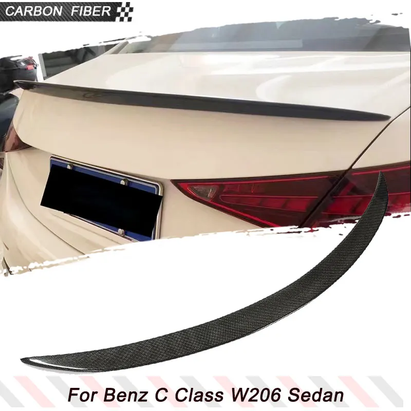 Rear Trunk Spoiler Wings for Mercedes-Benz C Class W206 Sedan Base Sport AMG 2021-2026 Carbon Fiber Car Rear Spoiler Wing Lip