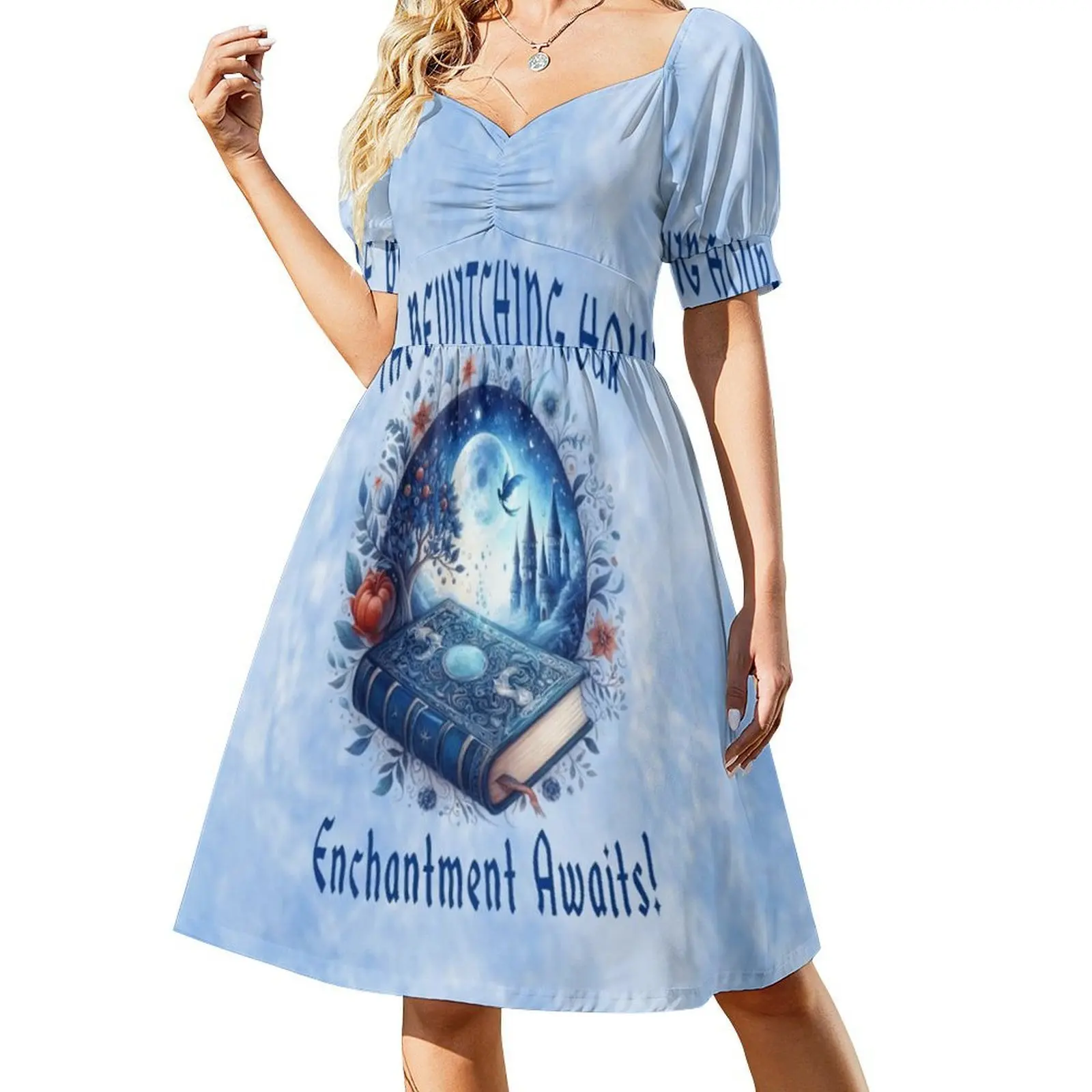 The Enchanted Grimoire: فستان The Witching Hour Beckons Bohemian بدون أكمام للنساء مطبوع فساتين حفلات الشاطئ ساحرة #2