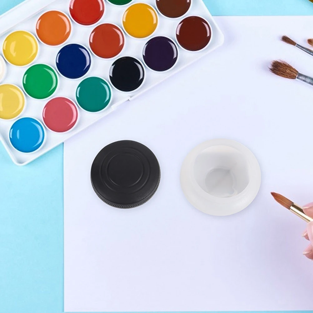 

2pcs Stainless Steel Palette Cup Dipper Design Oil Painting Cleaning Container Brush Washing Pot For Art Studio School Home