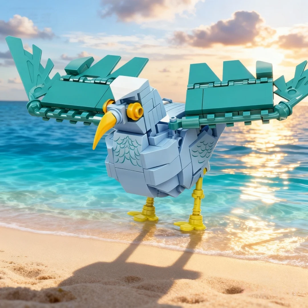 Cuervo, gaviota, grulla, Oriole, ganso, pájaro de sol, héroe nocturno, pájaro de compañía, juguetes de bloques de construcción, rompecabezas, regalo para niños, decoración de escritorio DIY